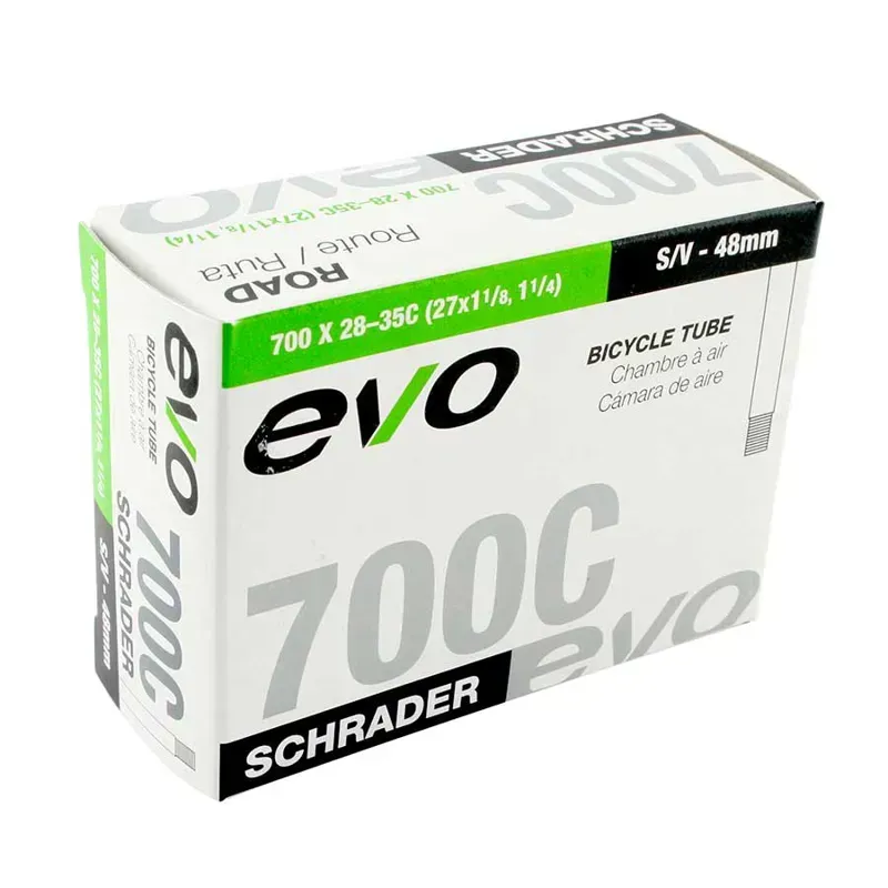 Evo Schrader 700c 48mm Inner Tube in Black