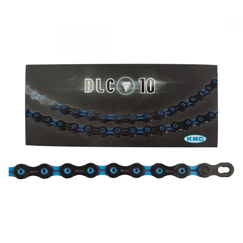 KMC DLC 10-speed 116-link 1/2x11/128 Chain in Black/Blue