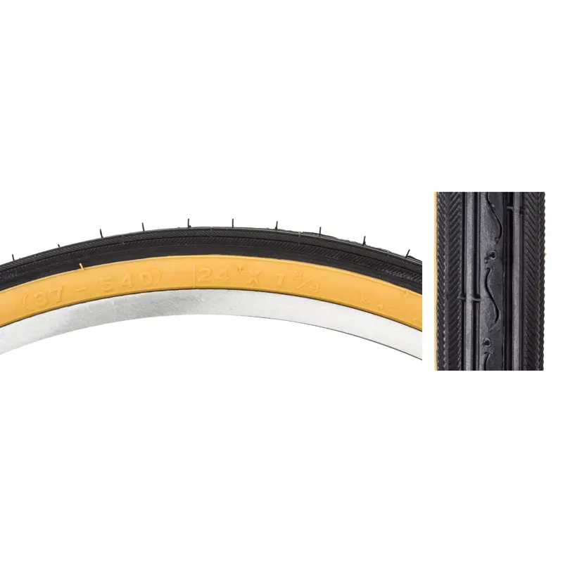Sunlite K40 Wired 24x1 3/8-inch Road Tire in Black/Gum