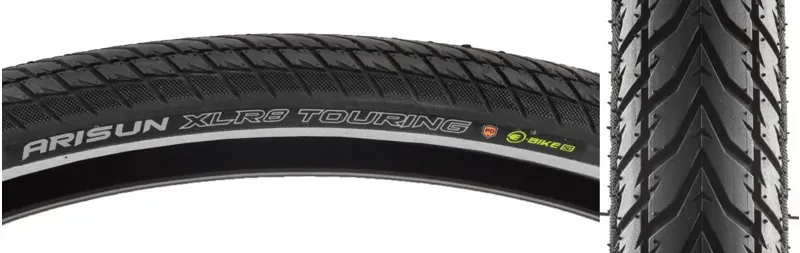 Arisun XLR8 Touring 60-tpi PD E50 700x38c Wire Tire in Black/Reflect