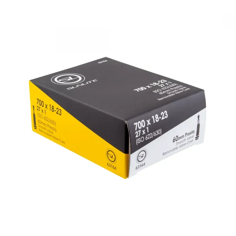 Sunlite PV48/SMTH/RC Inner Tube 25mm 700x23-25c/27x1x1 1/8 inch in Black