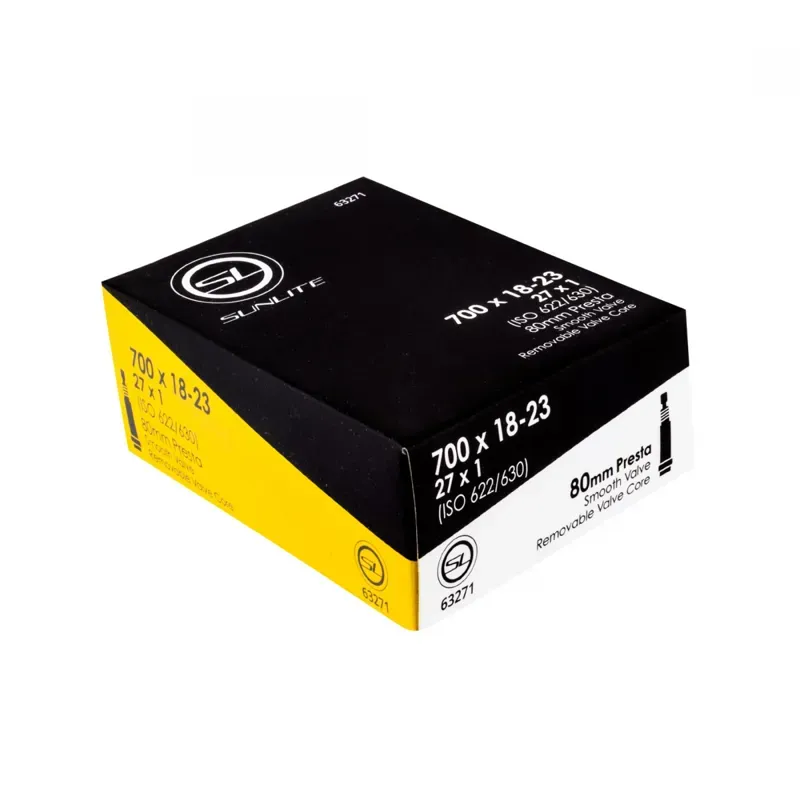Sunlite PV48/SMTH/RC Inner Tube 22mm 700x18-23c/27x1.00 inch in Black