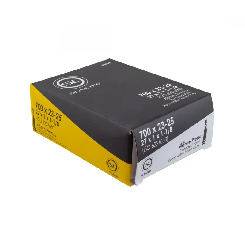 Sunlite PV48/SMTH/RC Inner Tube 25mm 700x23-25c/27x1x1 1/8 inch in Black