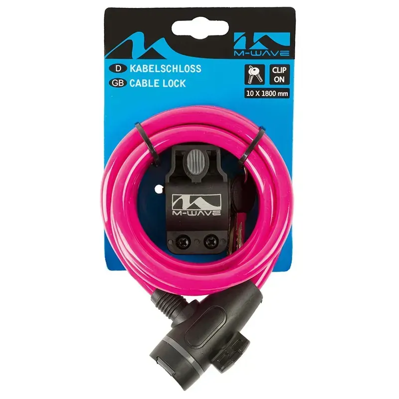 M-Wave S 10.18 Spiral Cable Lock In Pink-1