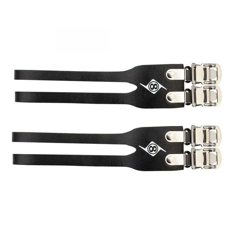 Origin8 420mm Leather Double Toe Straps in Black