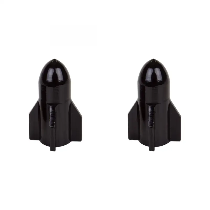 Sunlite Rocket Top Schrader Valve Caps in Black