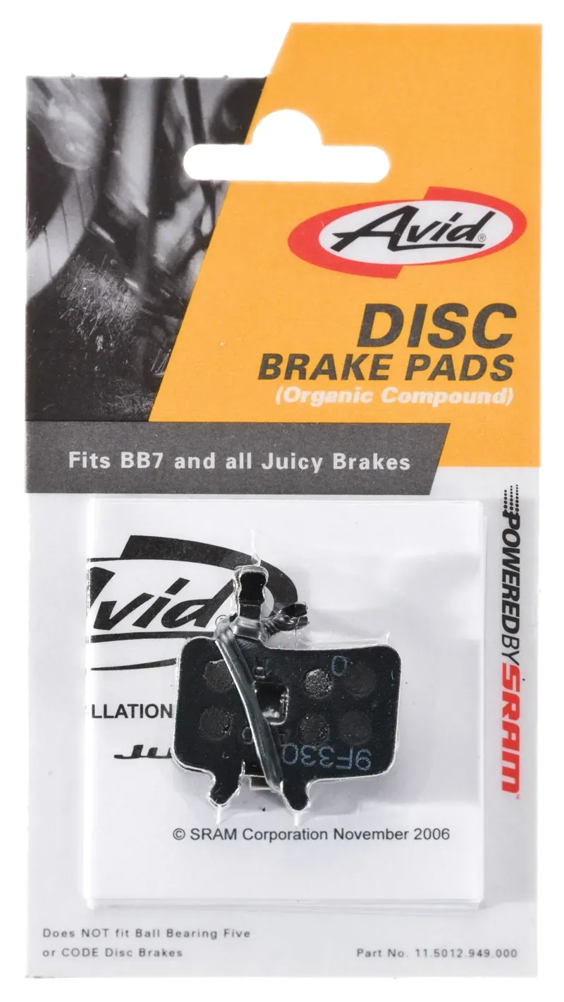 Avid Juicy/BB7 Organic Quiet Brake Pads in Silver