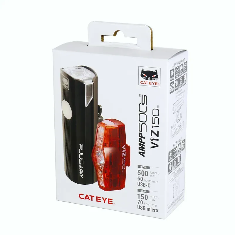 Cateye AMPP500S/ViZ150 HL-EL085S TL-LD800N Light Combo in Black-2