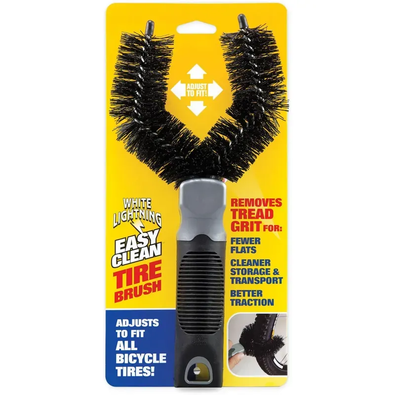 White Lightning Tire Brush in Black