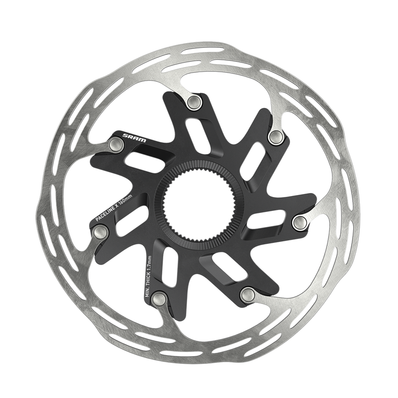SRAM Paceline X Disc Brake Rotor - 160mm Center Lock Silver/ Black 160-1