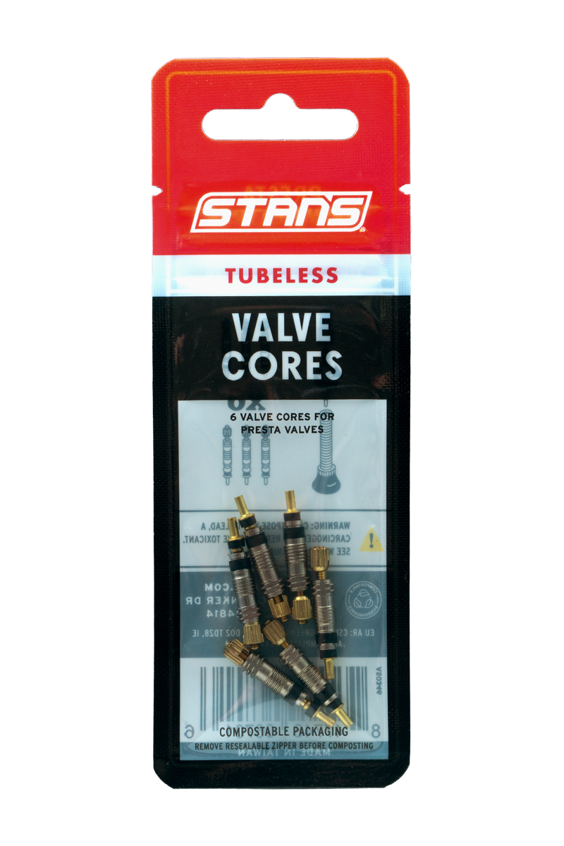 Stan's Tubeless Universal Presta Valve Core Rep. 6-pack in Silver-1