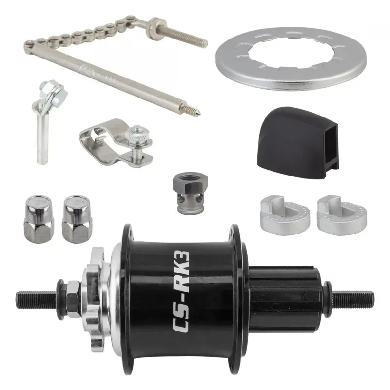 Sturmey Archer HUB RR S/A 3sp CSRK3 3x8sCASS 6B 36 Rear Hub 135/180mm in Black-1