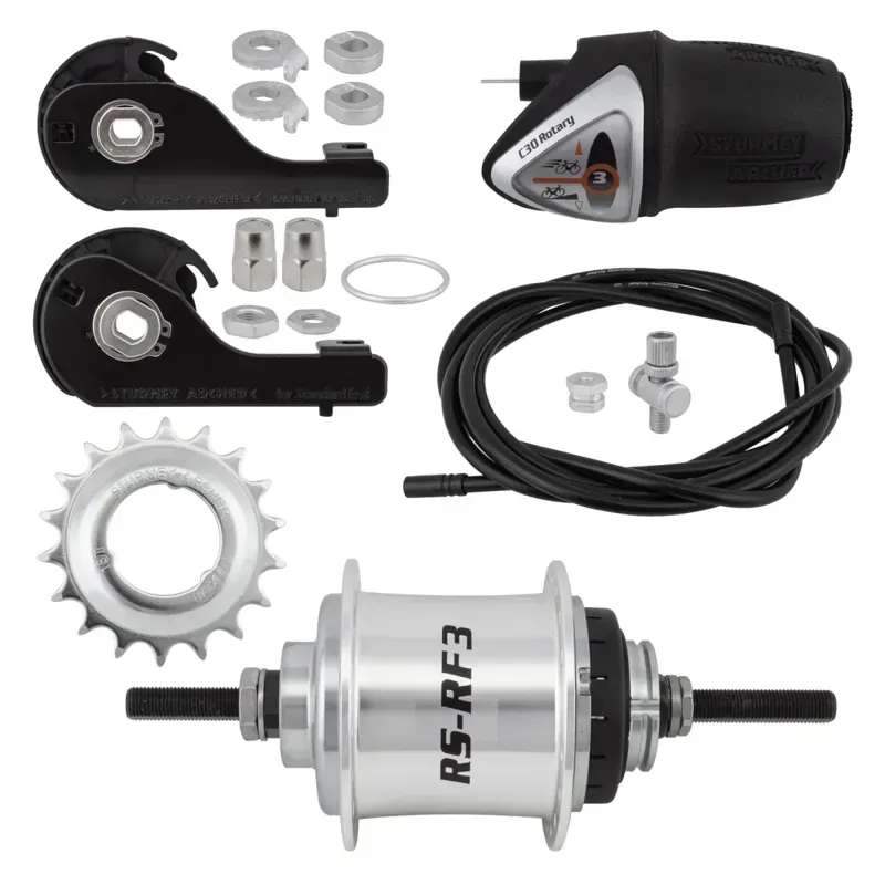 Sturmey Archer RSRF3 3-speed Rotary Rear Hub in Silver