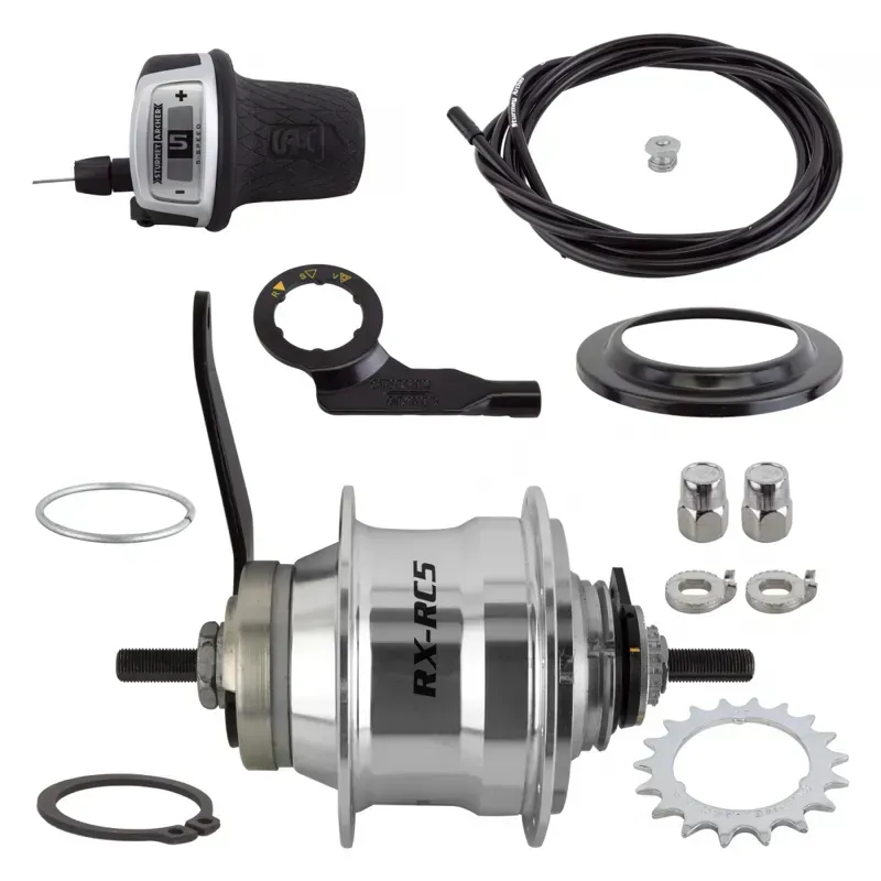 Sturmey Archer RX-RC5 Rear Hub S/A 5 Speed CB 32T 18T 135/185mm Rotary in Silver