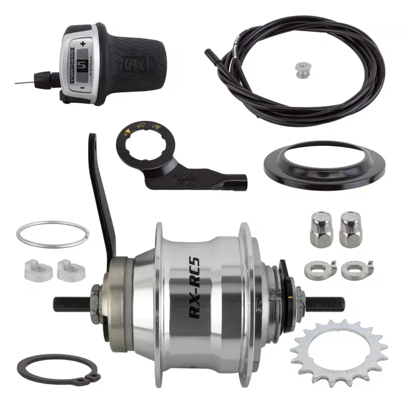 Sturmey Archer RX-RC5 Rear Hub S/A 5 Speed CB 32T 18T 135/185mm Rotary in Silver-1
