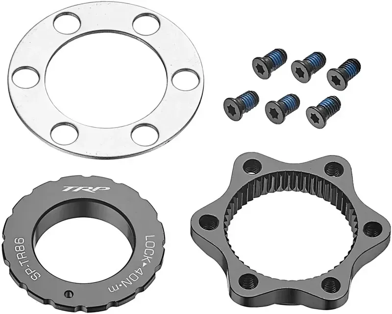 TRP CL86 Disk Brake Rotor 15-20mm 6-bolt-to-Center Lockring in Silver