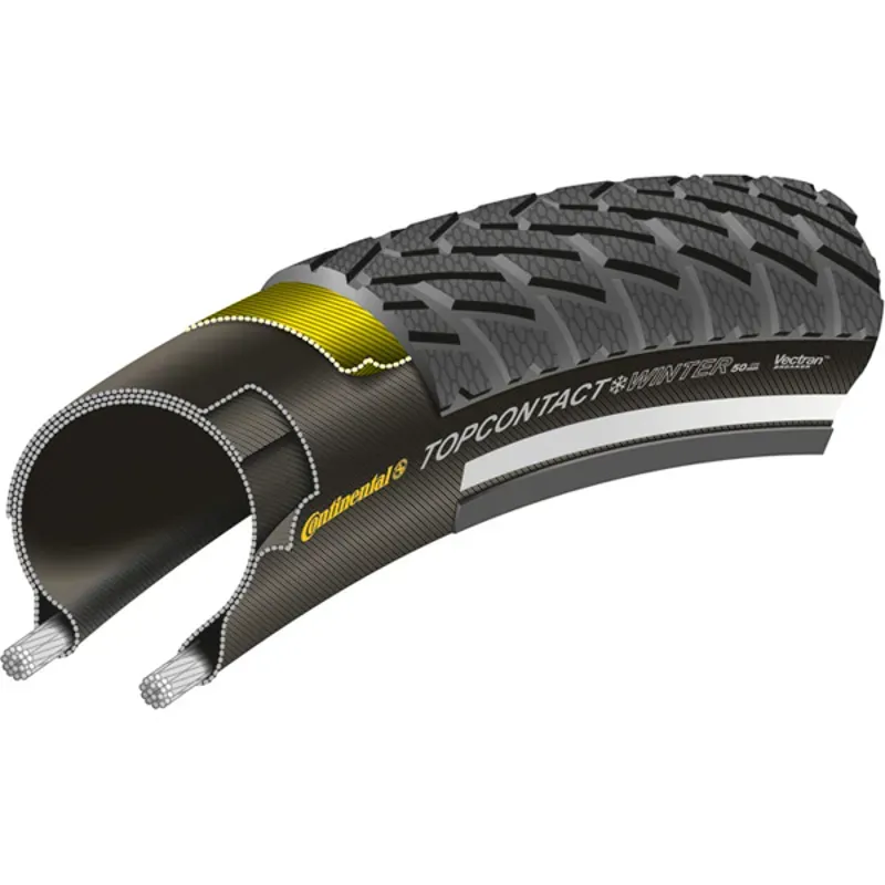 Continental Top Contact Winter II Tire - 700 X 42 Clincher Wire Black/Reflex Vectran Breaker E50 Black/Reflex 700 x 42