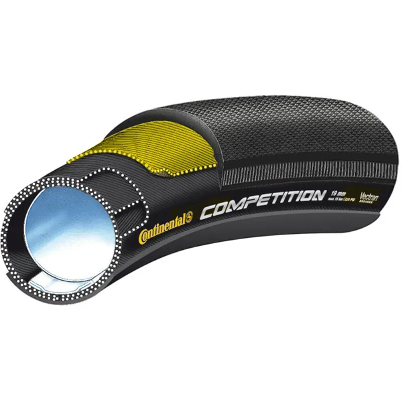Continental Competition Tire - 700 X 25 Tubular Folding Black BlackChili Vectran Breaker Black 700 x 25